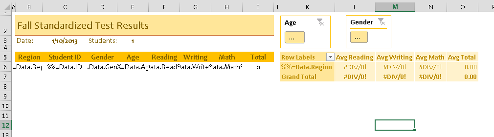 excel slicer showing old values