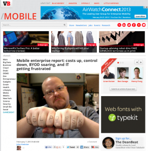 VentureBeat Screenshot